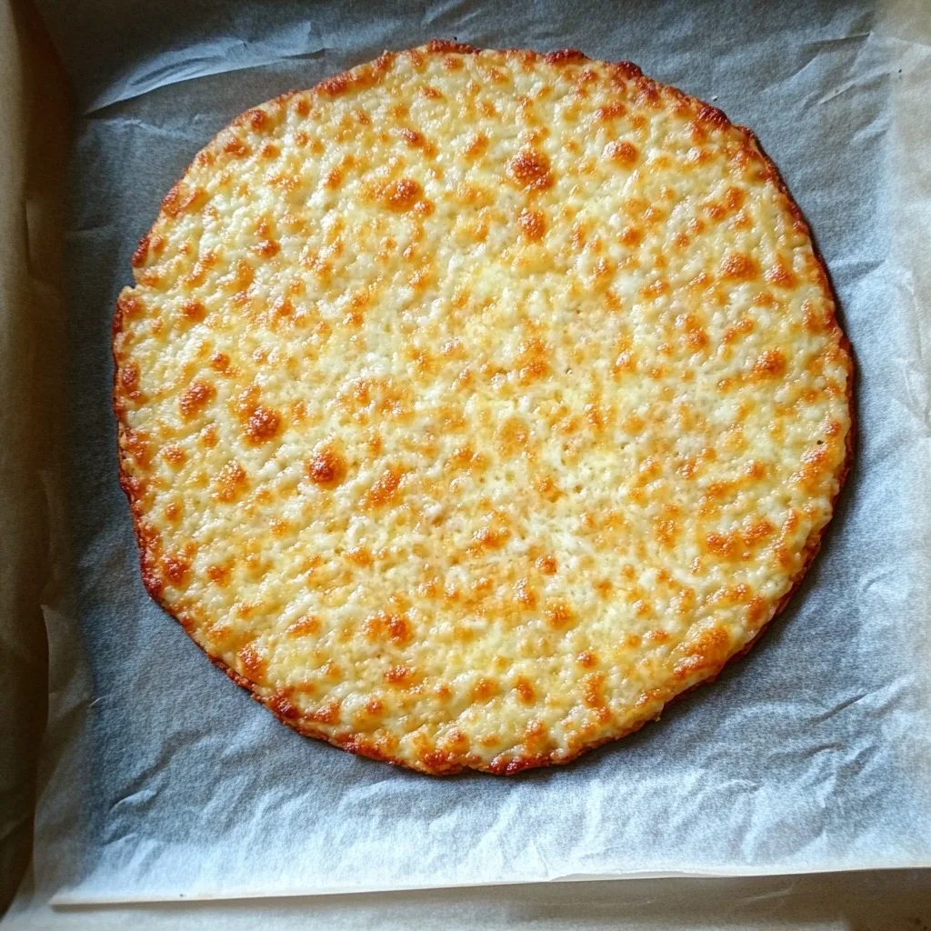 Cottage Cheese Pizza Crust Protein: High-Protein, Healthy & Delicious Alternative cottage cheese pizza crust protein Golden baked cottage cheese pizza crust protein on parchment paper