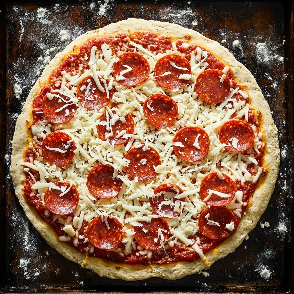 How to Make Pizza Crust from Cottage Cheese | Easy Gluten-Free Recipe How to Make Pizza Crust from Cottage Cheese Gluten-free pizza with cottage cheese crust topped with mozzarella, pepperoni, and tomato sauce before baking.