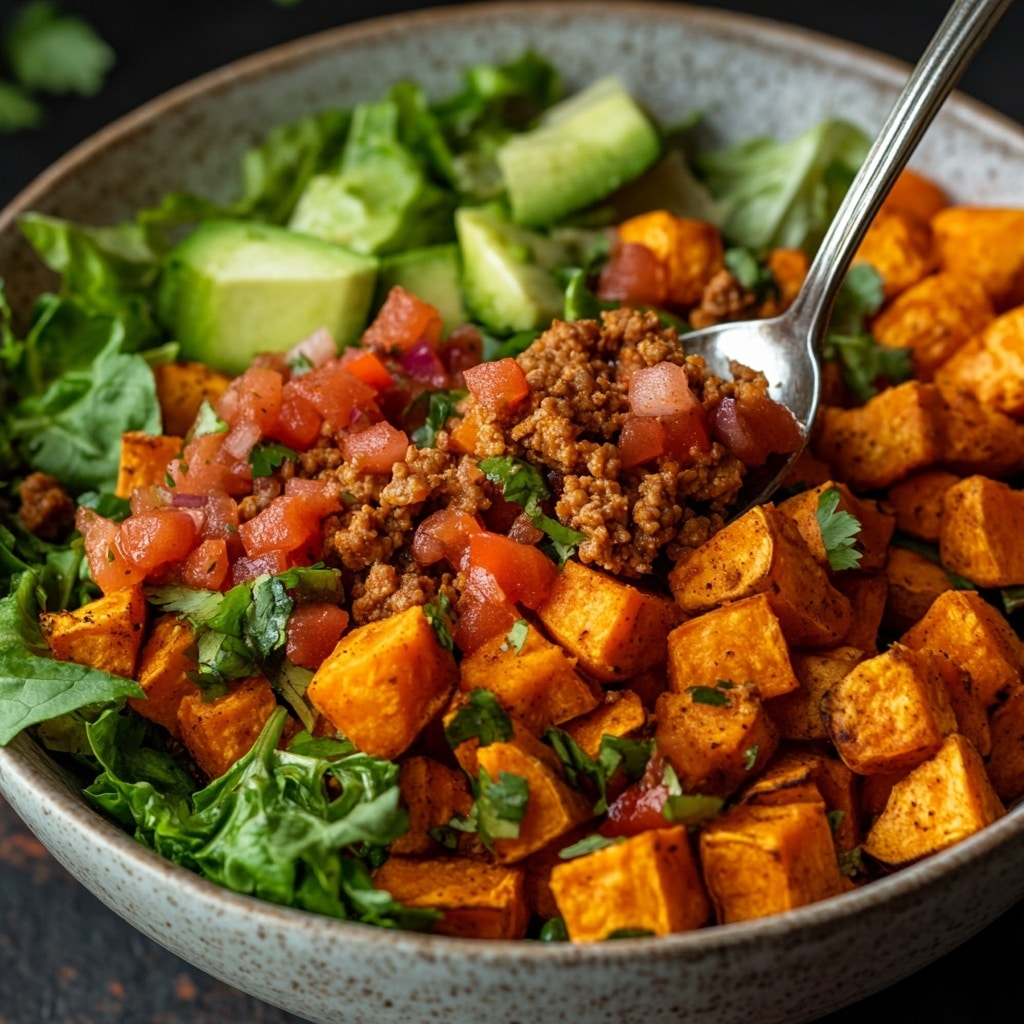 5 Viral Sweet Potato Taco Bowl Ideas – TikTok Inspired Variations for Taco Night Viral Sweet Potato Taco Bowl Turkey Sweet Potato Taco Bowl Assembly