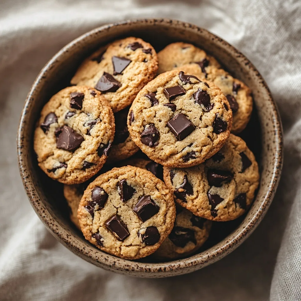 Chickpea Chocolate Chip Cookies No Flour – Simple, Protein-Packed Treat Chickpea Chocolate Chip Cookies No Flour Bowl filled with chickpea chocolate chip cookies no flour topped with dark chocolate chunks