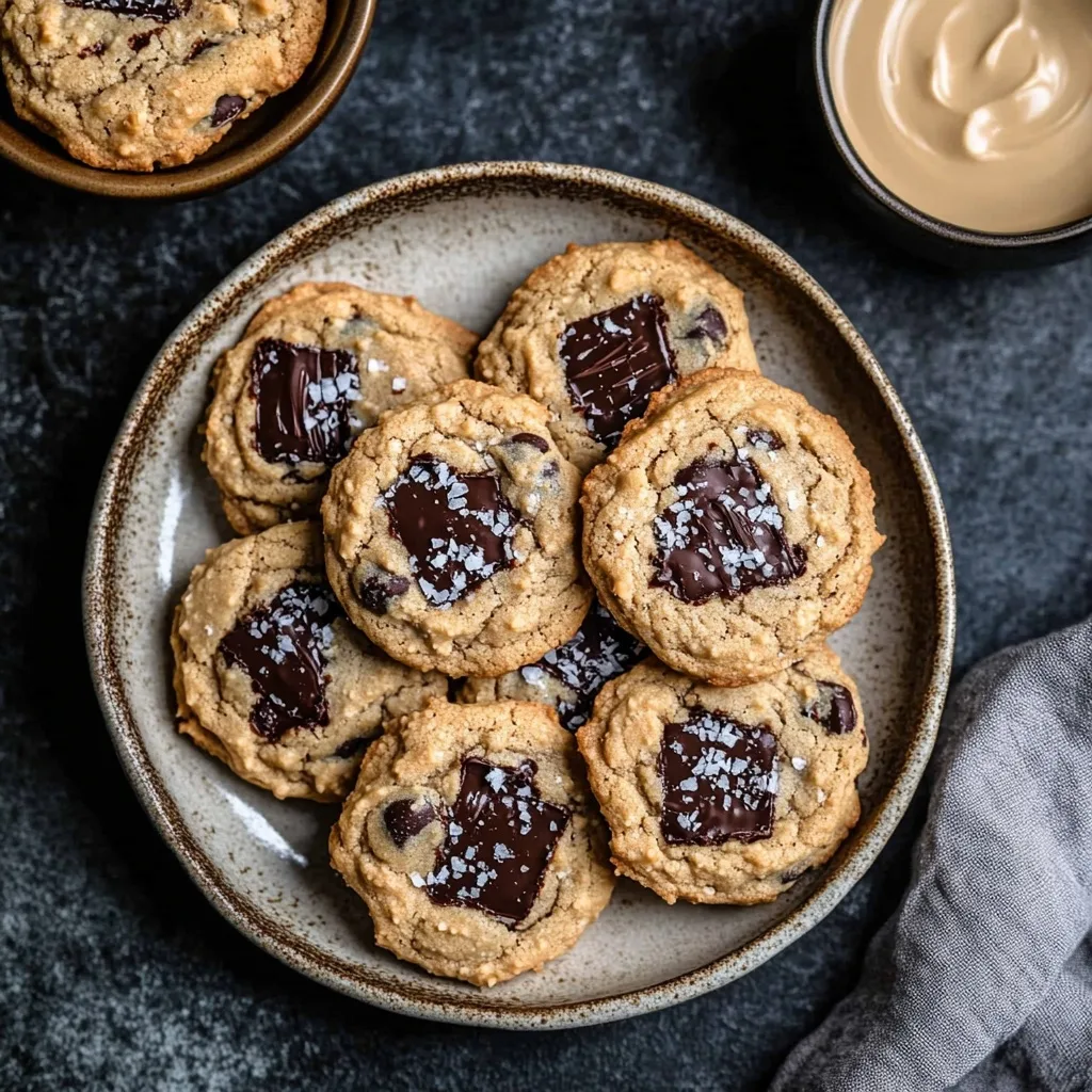 Chickpea Flour Tahini Cookies: The Ultimate Gluten-Free Treat Chickpea Flour Tahini Cookies Gluten-free chickpea flour tahini cookies with dark chocolate and flaky sea salt on a ceramic plate