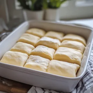 Tangzhong Parker House Rolls: Soft, Buttery Classics with a Cozy Twist Tangzhong Parker House Rolls Unbaked Tangzhong Parker House Rolls arranged in a white baking dish
